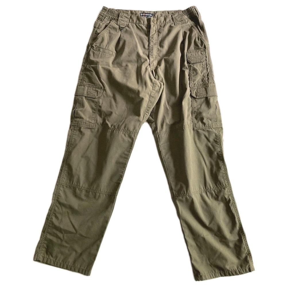 5.11 Tactical Pant Men 36x32 (34x31 Measured) Grn/Brn Cargo Ripstop Work Outdoor